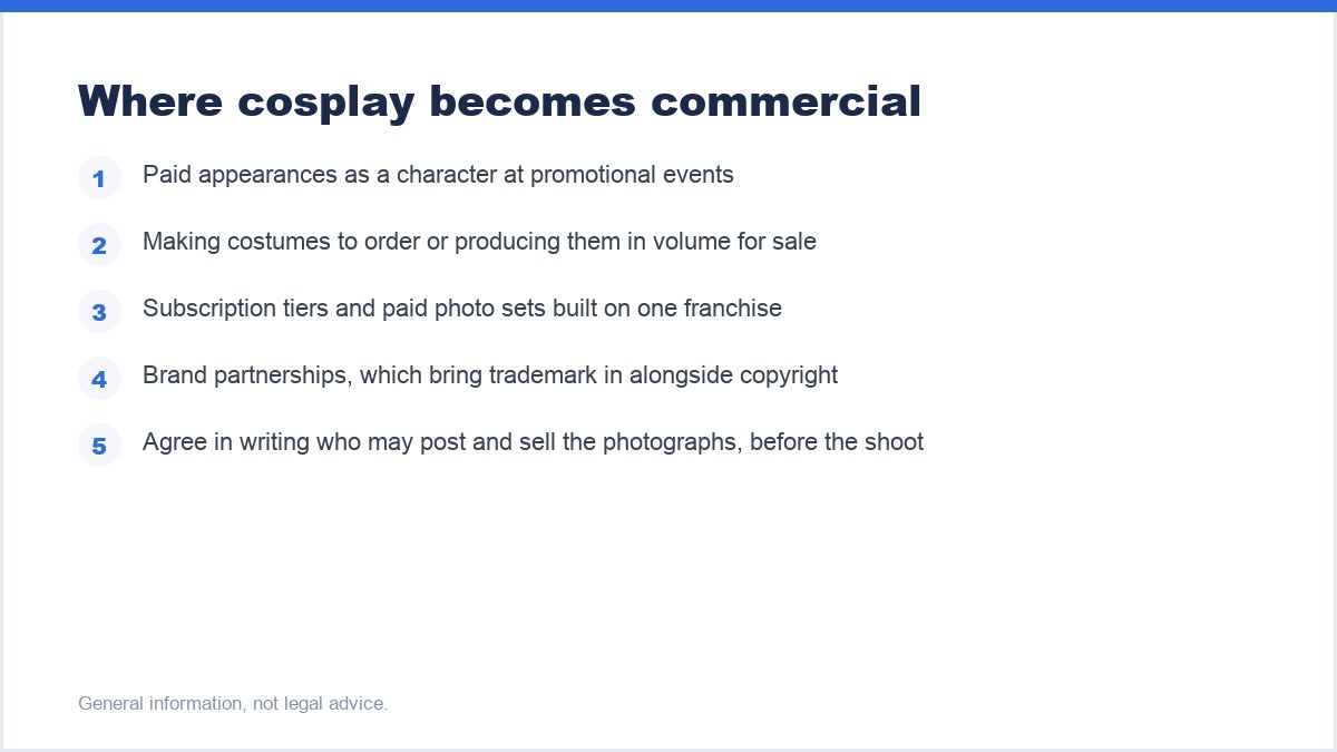 Where cosplay becomes commercial